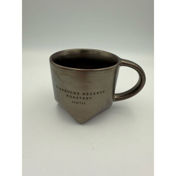 Starbucks Reserve Roastery Seattle Ceramic Faux Bronze Bevel 12oz Mug Metallic 2 - Picture 1 of 5
